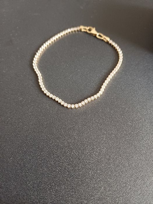 Bratara model tenis de aur galben de 14 k