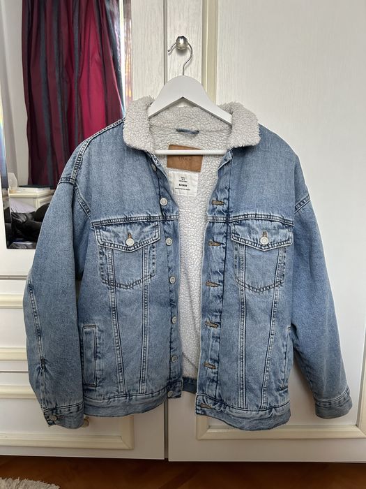 Geaca sherpa denim h&m marimea s