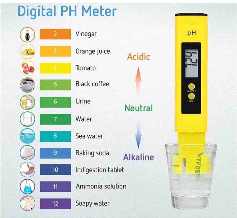 измерване качеството на водата  с  pH метър цифров тестер