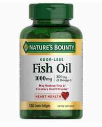 омега 3  Fish oil,Nature's Bounty,1000мг, 120 капсул