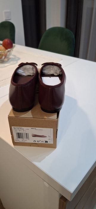 Balerini din piele naturala Mango