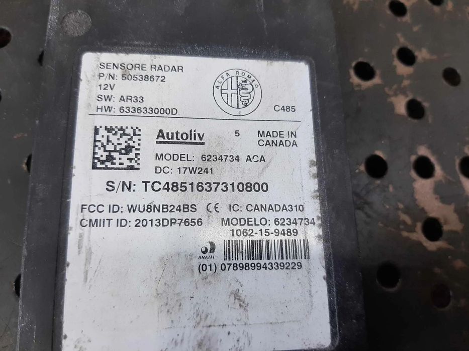 modul senzor parcare radar alfa romeo stelvio giulia 952 6234734  6234734aca 633633000d