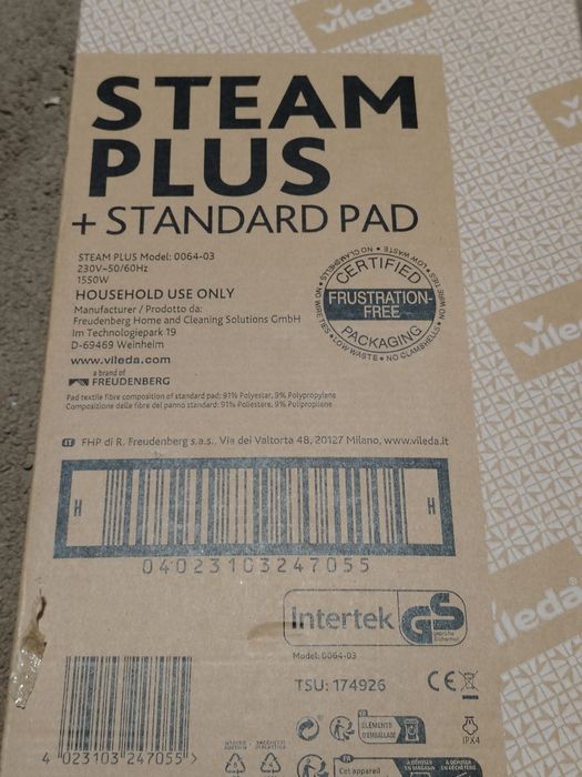Mopul cu abur Vileda Steam Plus Power Pad este nou și nu include lavet