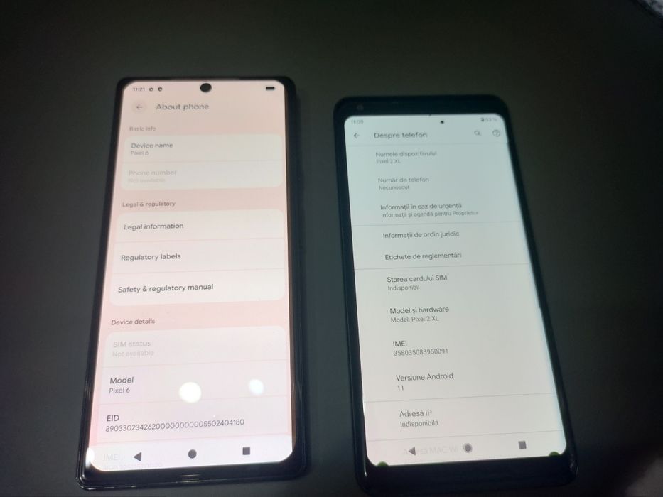 Pixel 6 și pixel 2XL