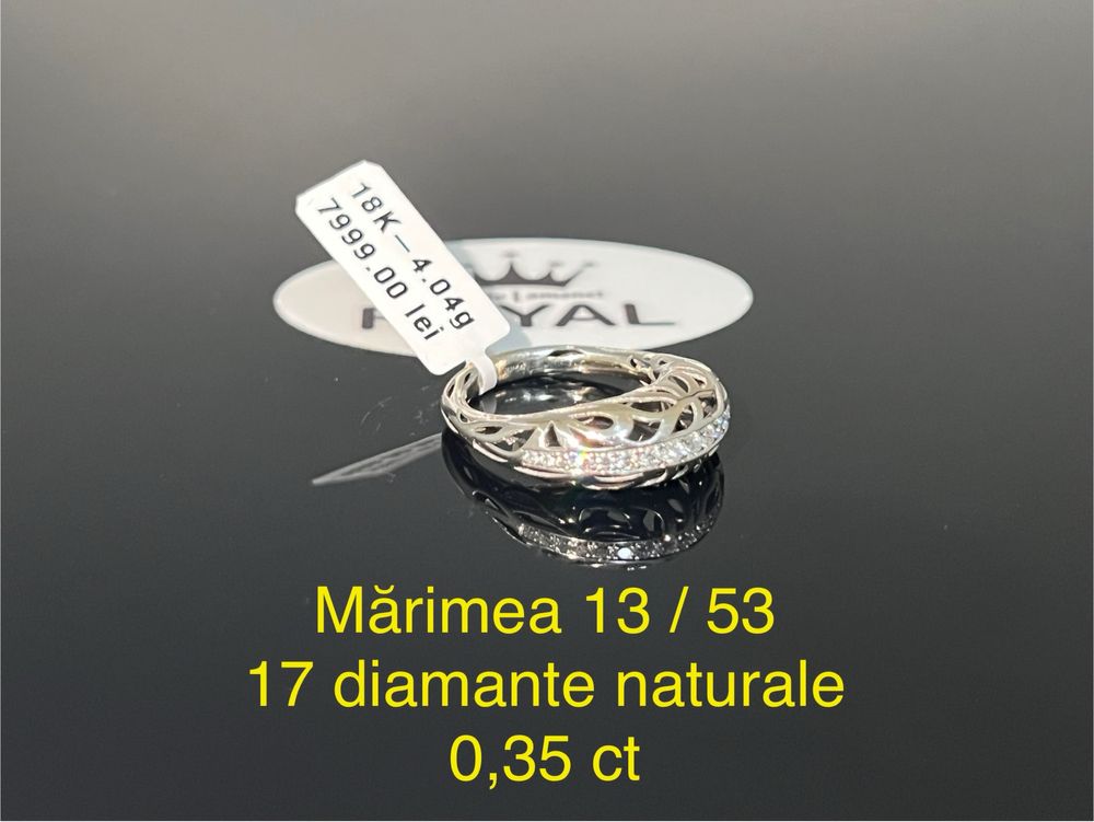 Bijuteria Royal CB : Inel cu diamante aur alb 18K 750 4,04 grame