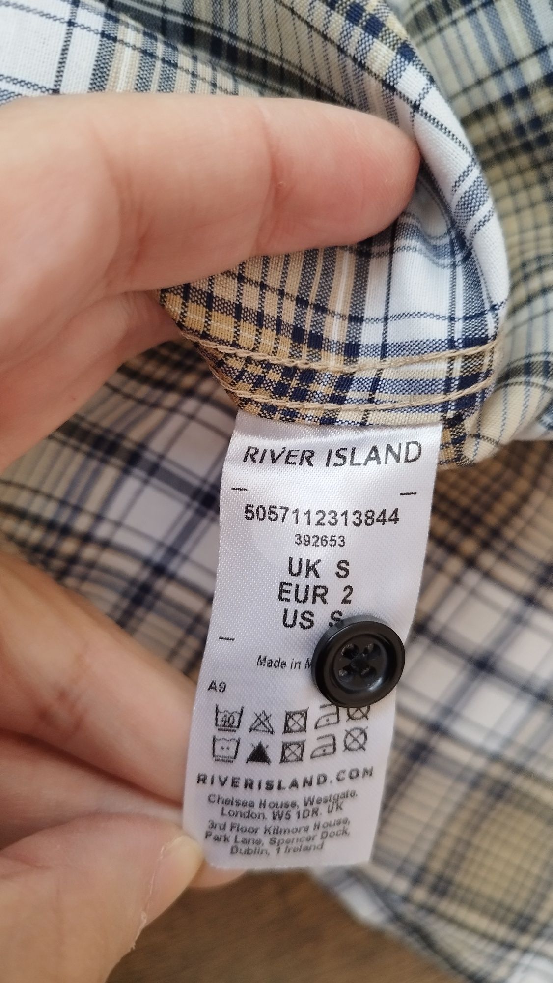 Мъжка карирана риза River Island, размер S