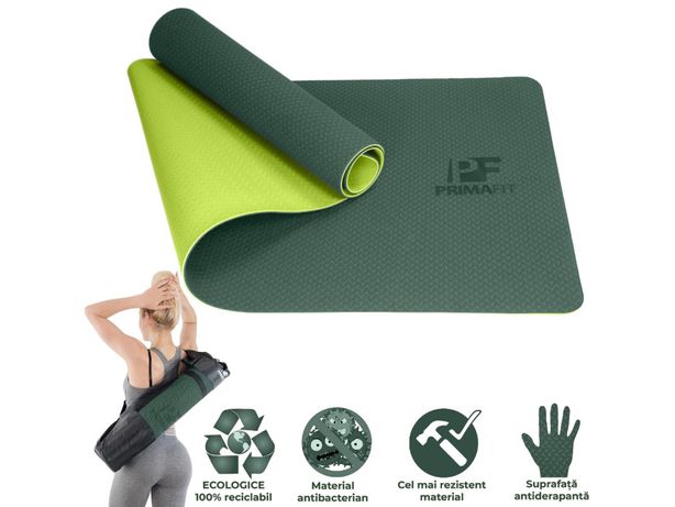 Saltea Yoga Fitness, Pilates, Gimnastica si Aerobic, Ecologic 183cm*61