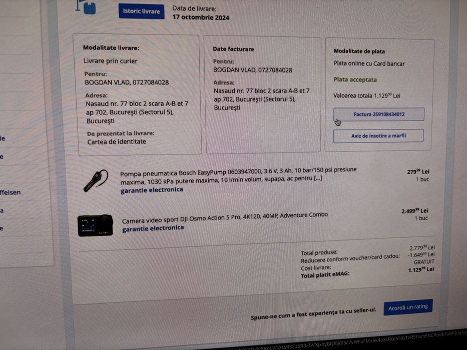 Dji osmo action 5 pro adventure combo plus dji mic, garantie