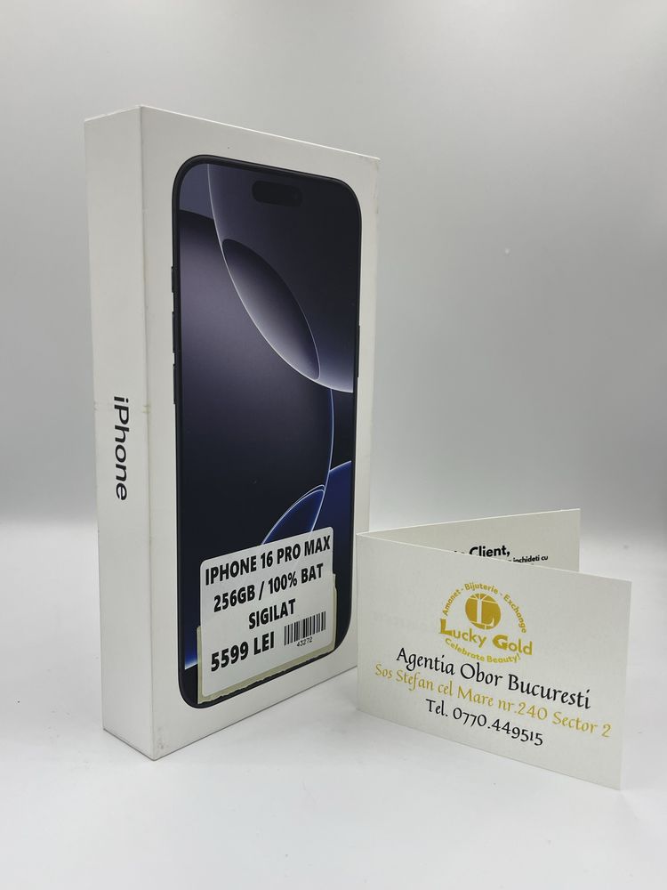 Iphone 16 Pro Max 256GB/100% Bat SIGILAT #43272