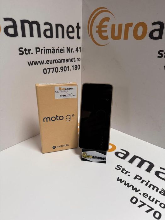 Telefon mobil Motorol g15, Dual SIM, 128GB, 8GB RAM, Iguana Green -P-