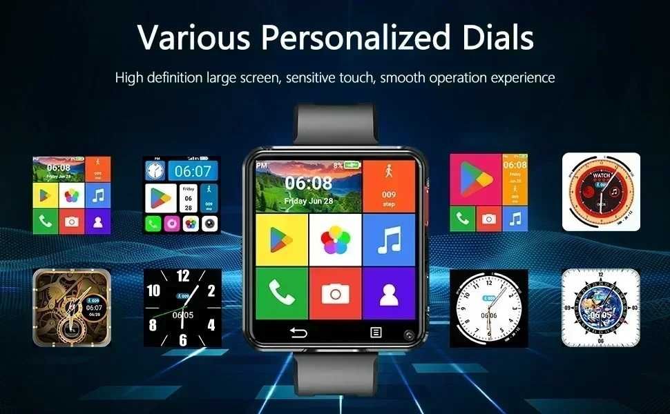 4G Mini telefon tip smartwatch,Android 11 cu 2 camere,GPS,NFC,etc.