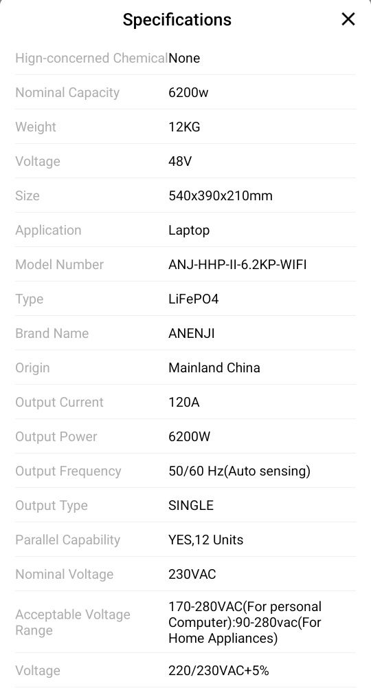 6.2 Kw Хибриден инвертор с функция паралел / Wi-fi / 220v / 120А солар