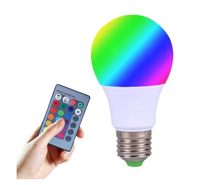 Многоцветна RGB LED крушка с дистанционно и различни режими