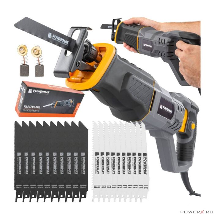 Fierastrau tip sabie, electric, 1800 W, 20 lame SDS incluse, Powermat