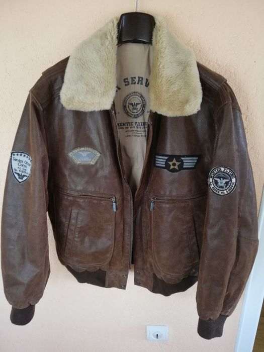 Geaca piele bărbati Le Frog Aviator mărimea 50
