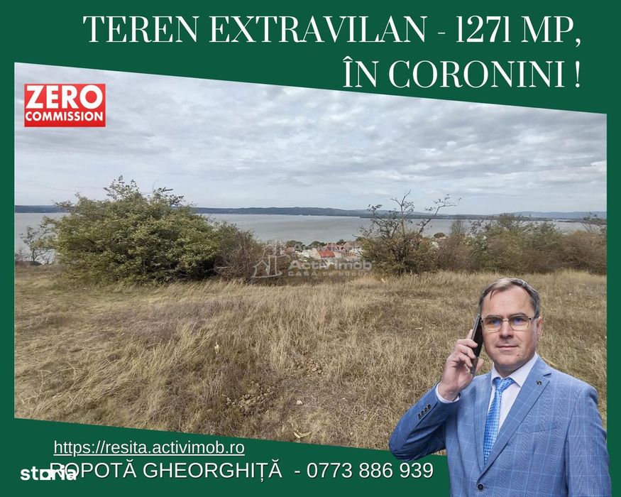 Coronini, Teren Drept, Vedere la Dunare, 1271 mp, 14,95 EuroMp, Negoci