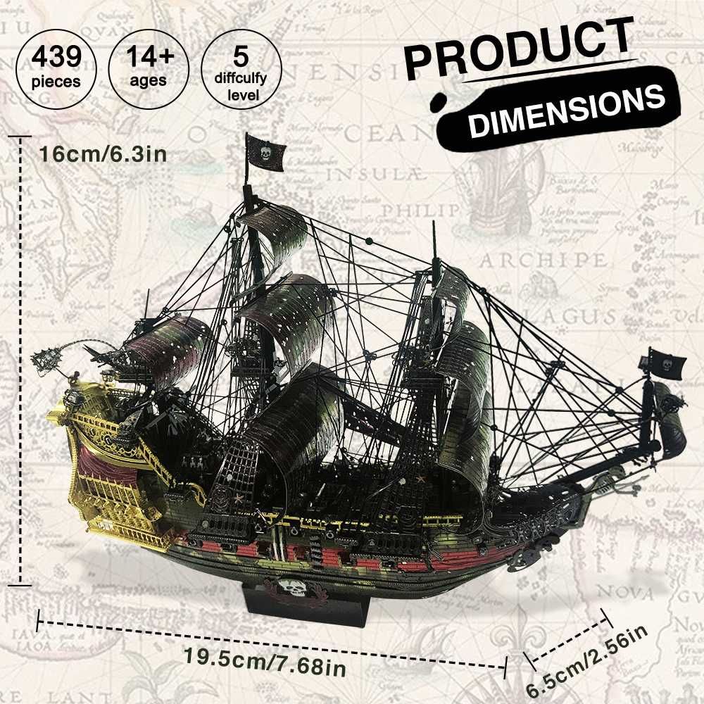 Металлический 3D-пазл Piececool «Королева Анна» пиратский корабль.