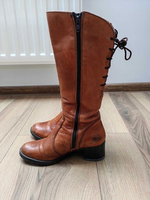Cizme piele maro femei