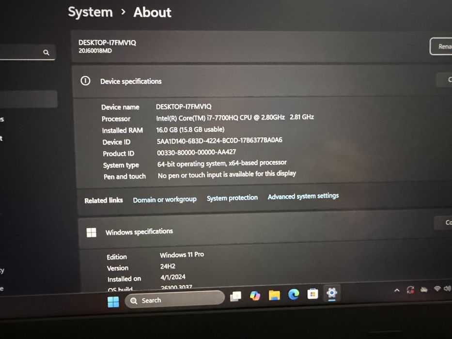 Laptop Lenovo ThinkPad T470 p i7, 16gb nvidia ssd - perfect functional