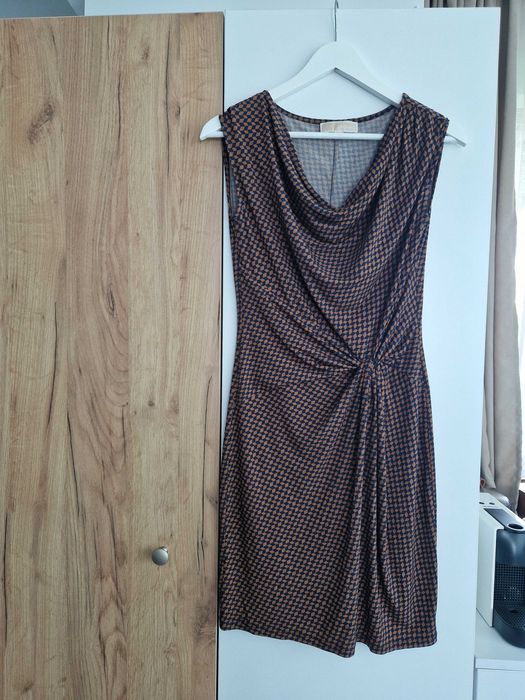 Rochie Michael Kors, midi, maro si bleumarin, marime XS