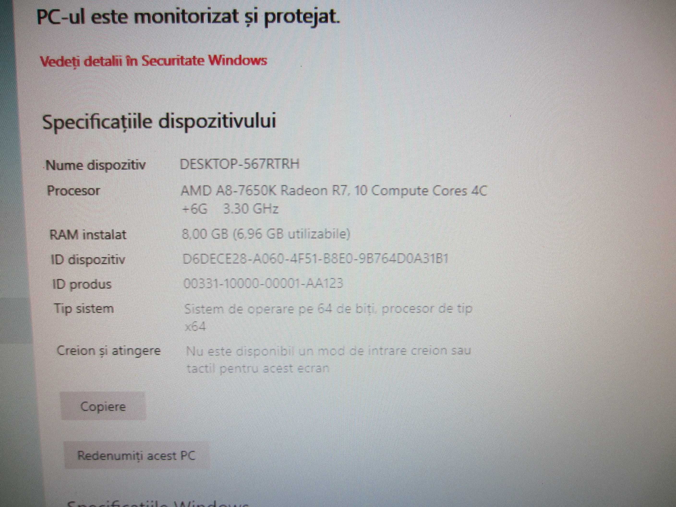 Unitate Pc pt. jocuri AMD A8-7650K Radeon R7 cu 8gb ram/ hard 1Tb