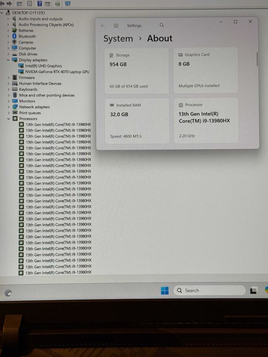 ROG Strix G16`i9-13980HX/RTX 4070/32GB DDR5/1TB NVMe/WQXGA/RGB