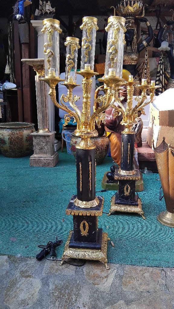 Уникални мраморни красиви старинни свещници!