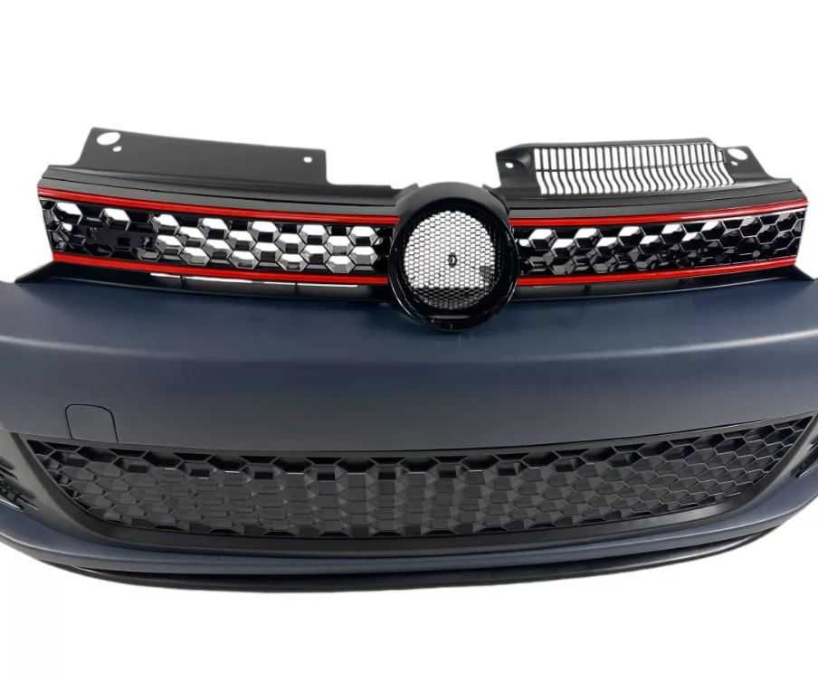 Предна броня за VW GOLF 6 с решетка и халогени GTI дизайн груднирана