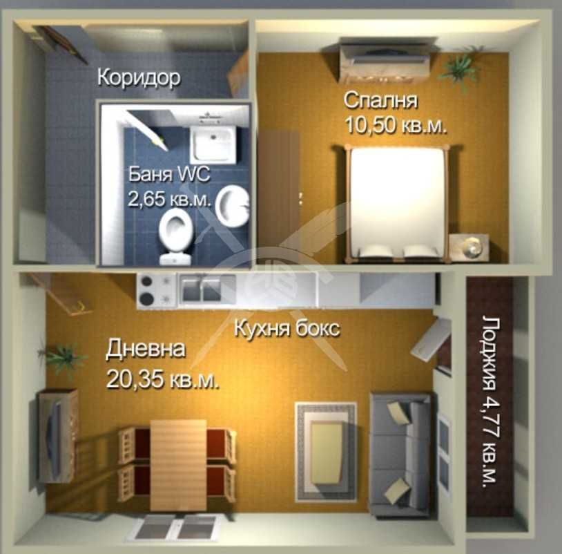 Двустаен апартамент в Меден Рудник 370-13053