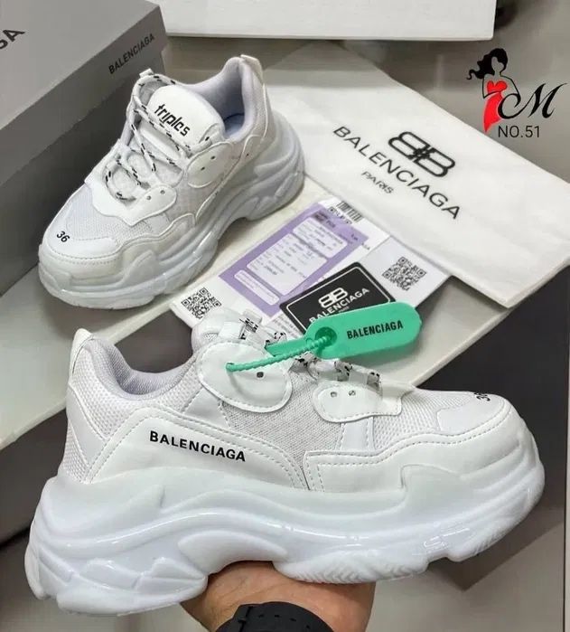 Adidasi Balenciaga Full white**calitate premium**