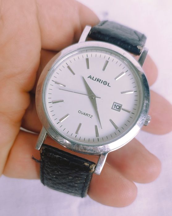 Ceas bărbătesc Auriol cu Quartz, din oțel inoxidabil, curea din piele