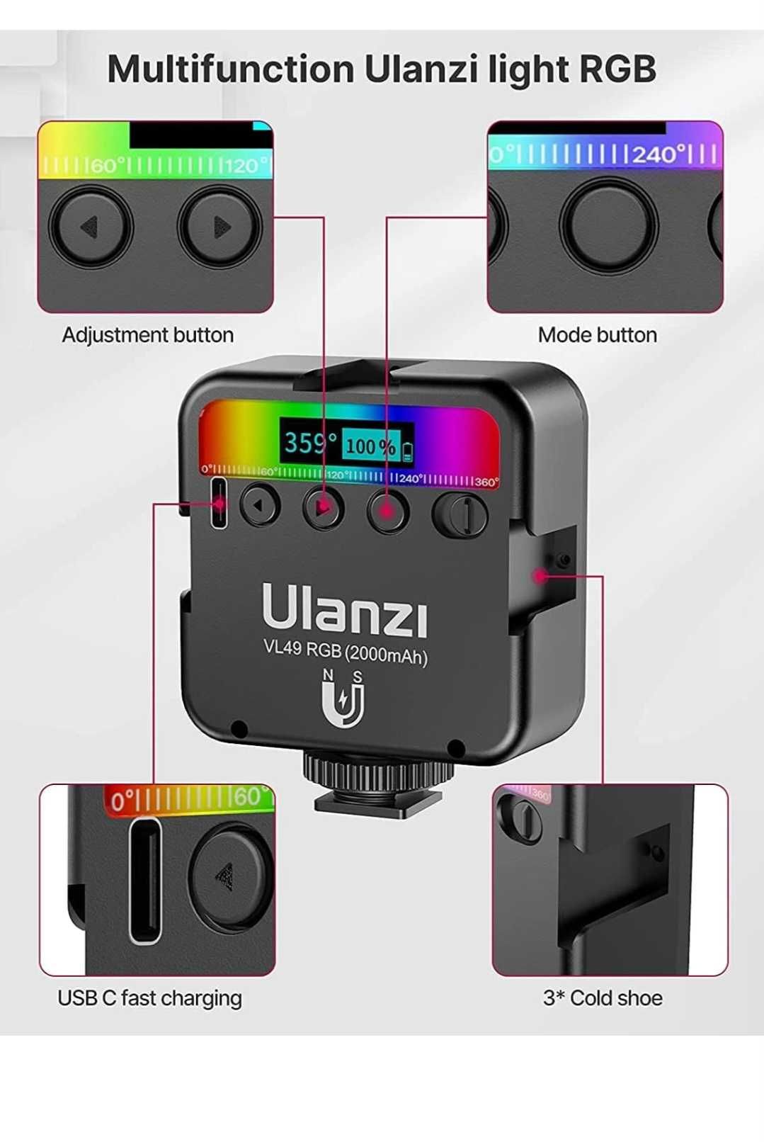 LED Осветление Camera "ULANZI VL49 RGB