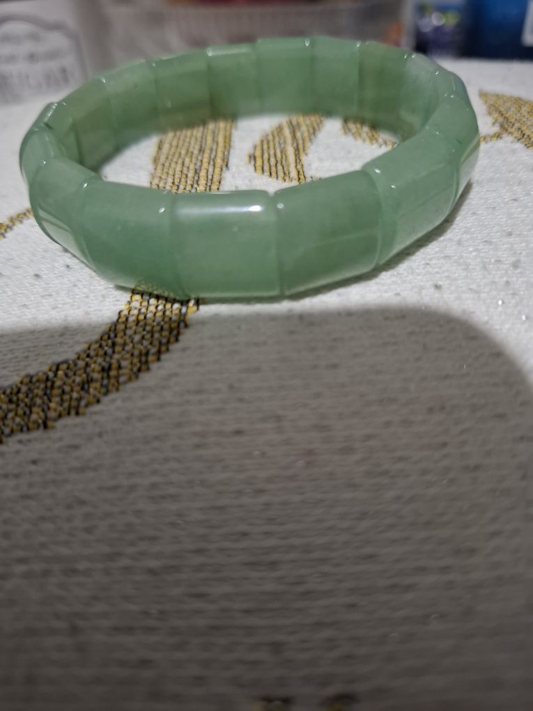 Brățară jad China masiva reglabila 1 cm latime