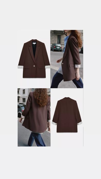 Елегантен кафяв блейзър/сако Zara