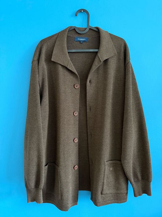 Като нов автентичен кардиган Burberry мериносова вълна за мъже L