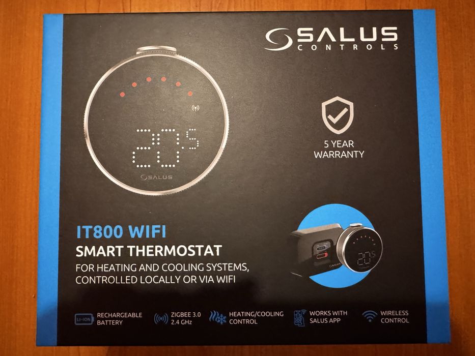 Termostat ambient fara fir SALUS IT800 WIFI, control int., programabil