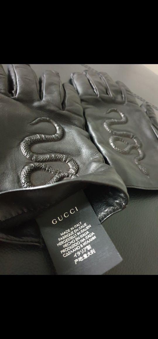 Gucci mănuși piele si cașmir