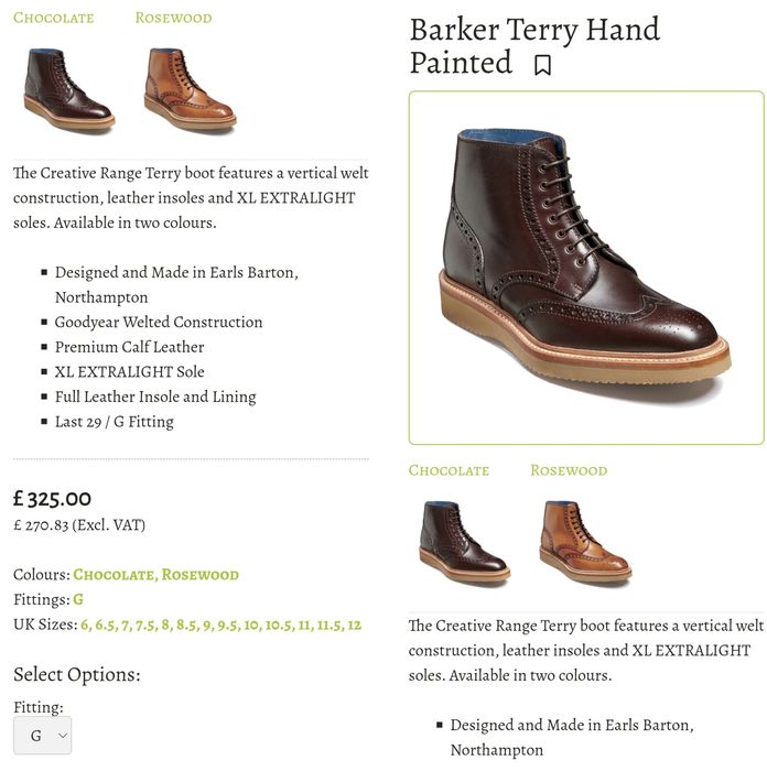 Ghete Barker Terry Măr 9 G Originale  Impecabile