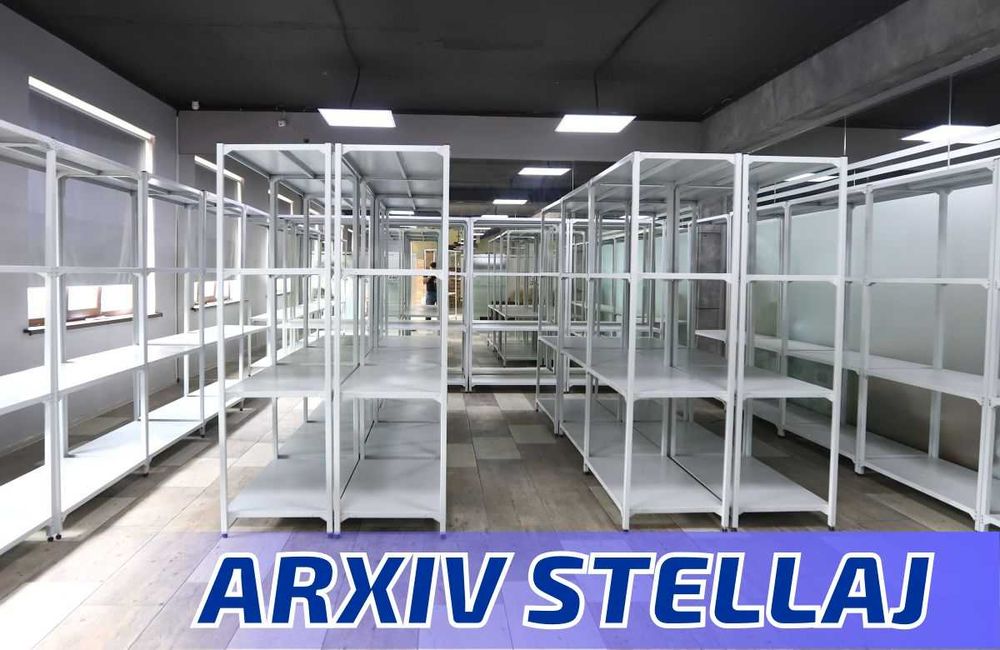 Polkaly stellaj, arxiv tokchasi Акция, метал архивный стеллаж