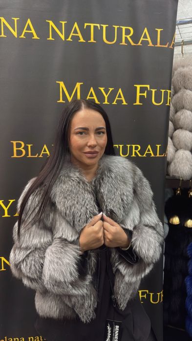 Haina din blana naturala model in V, se face vesta