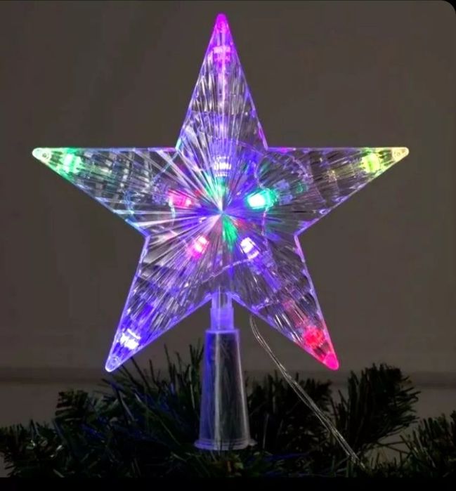 Новогодняя звезда на ёлку,беспроводная,на батарейках