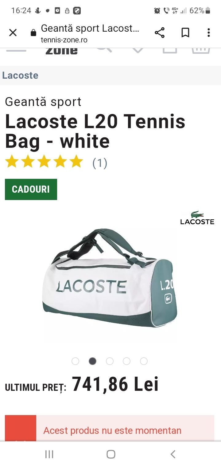 Geanta tenis voiaj Lacoste