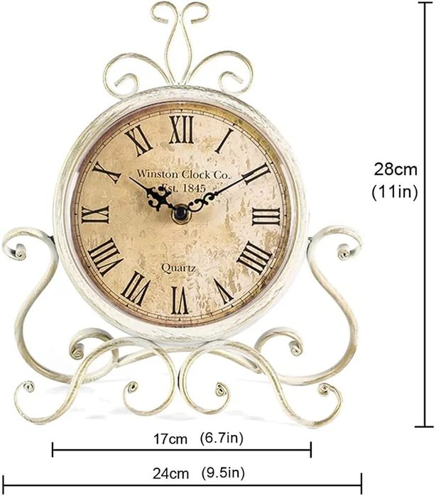 Ceas birou cu aspect vintage, rama metalica