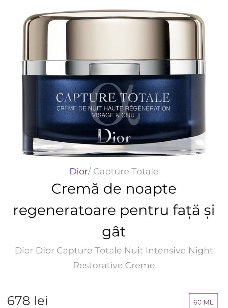 Dior Capture Totale crema day and  night & eye mag pret 1600 lei