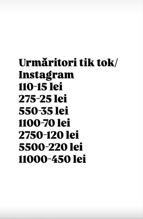 Urmaritori instagram sau tiktok