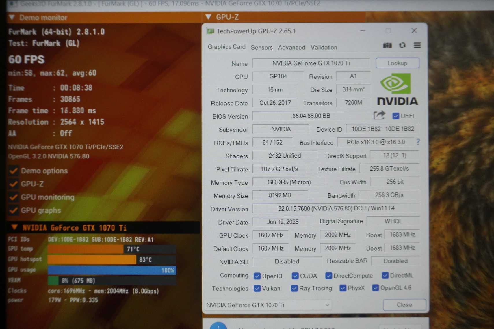 GTX 1070 Ti 8GB Palit Jet stream видеокарта Nvidia GPU / вкл ДДС