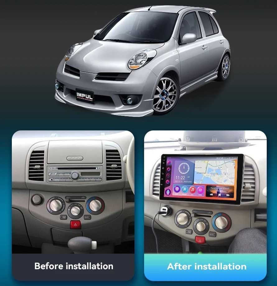 Мултимедия Двоен дин Nissan Micra K12 Навигация плеър Android 2DIN