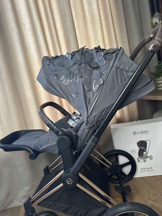 Количка Cybex Priam 4 Simply Flowers Platinum Сайбекс Приам Прайм 4