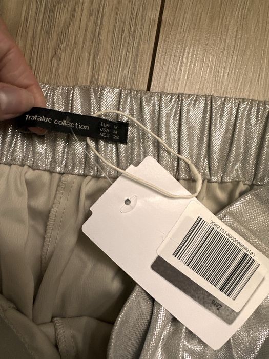 Pantaloni silver Zara, marime M, noi cu eticheta