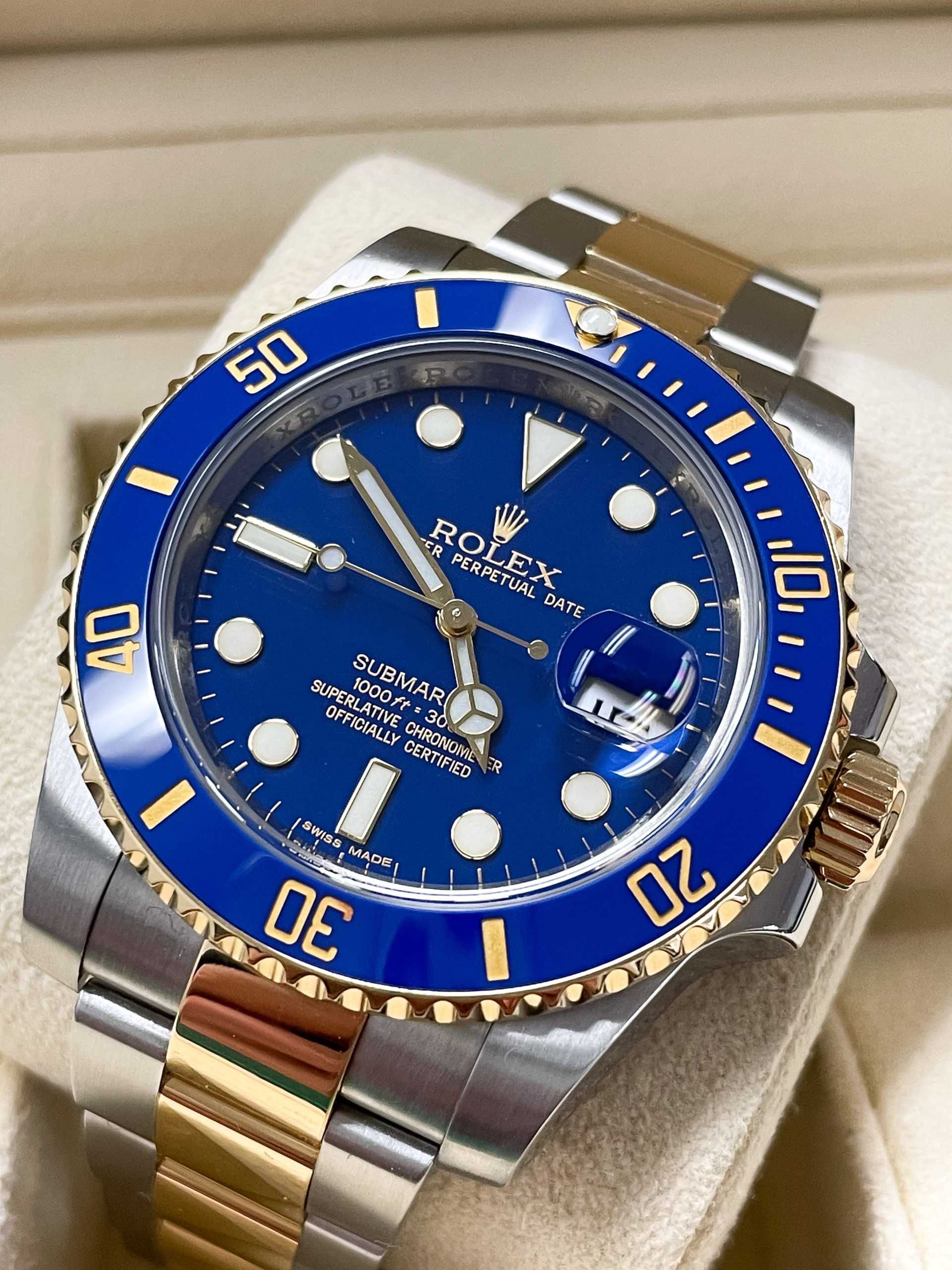 Rolex Submariner Gold/Blue Luxury-Casual-Automatic  41 mm
